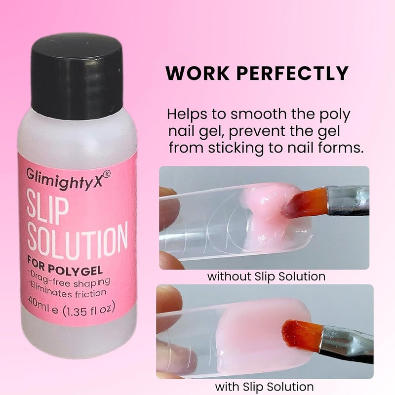 GlimightyX Straight Flat Polygel Nail Forms Kit for Toes, Reusable Toenails Dual Forms for Polygel with 1.35oz Nail Slip Solution Anti-Stick,with Dual-Ended Brush,Nail File Nail Clips,12 Sizes 120Pcs - Image 5